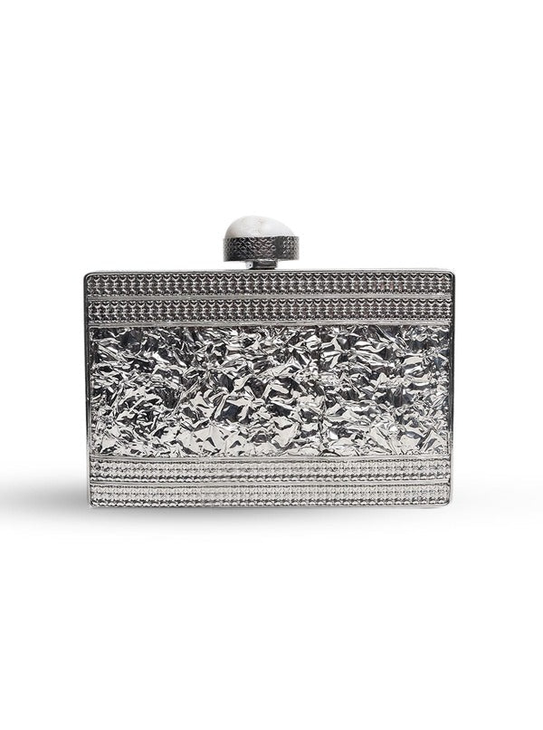 Aisha Embellished Mother of Pearl Clutch | Luxurious Handcrafted Bag