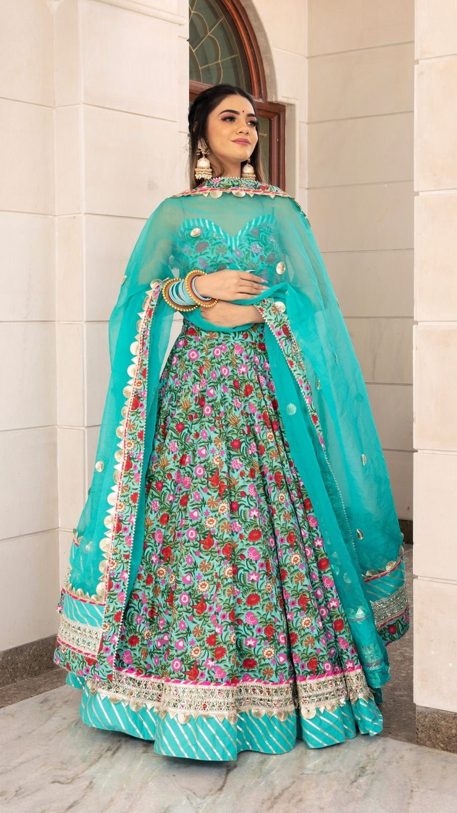 AASMA HAND BLOCK PRINT LEHENGA SET - Pomcha Jaipur . lehanga,dress anarkali,anarkali designer dresses,anarkali suits,lehenga wedding,designer suit anarkali,designer suits anarkali,designer dress anarkali,dupattas,saree collection,saree collections,dress designer,anarkali suits design,anarkali designer suit