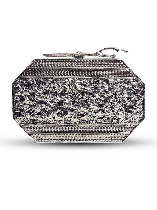 Burj Embellished Agate Stone Clutch | Designer Fashion Statement Bag