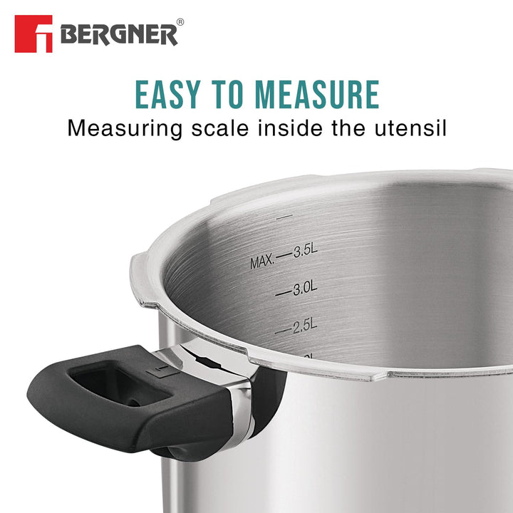 Bergner Tri-Max Triply Combo | 3L Pan, 5L Cooker, Steamer with Glass Lid
