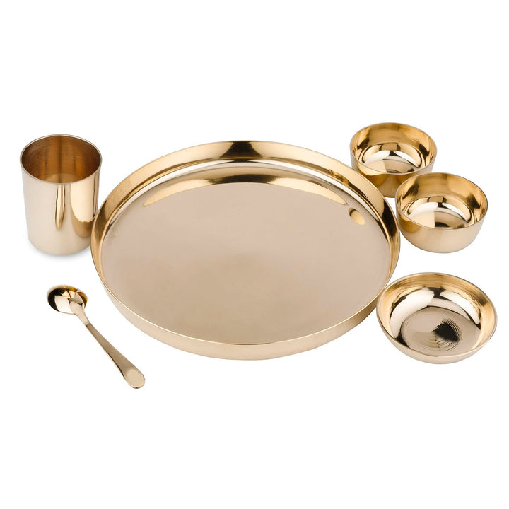 Attro Satvik Kansa Maharaja Ayurvedic 7 PC Dinner Set | Traditional Indian Dining