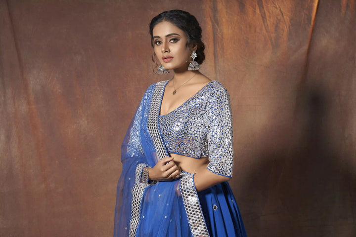 Blue Georgette Bridal Lehenga | Traditional Wedding Lehenga Choli