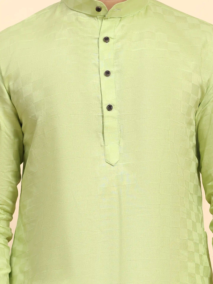 Light Green Pure Cotton Kurta Pajama for Men | Traditional Elegance