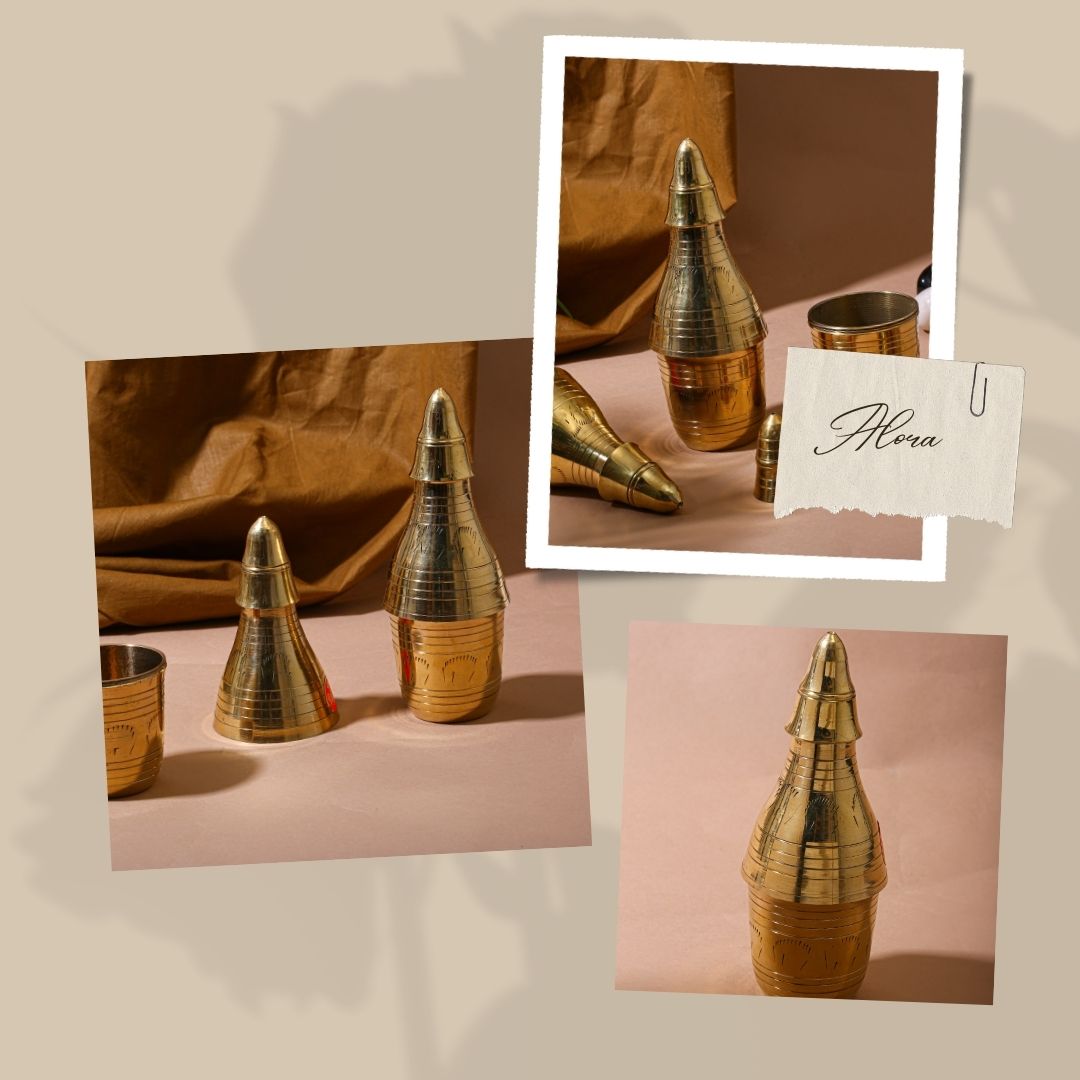 Alora Brass Mukhwas Bottle | Classy Storage for Refreshments