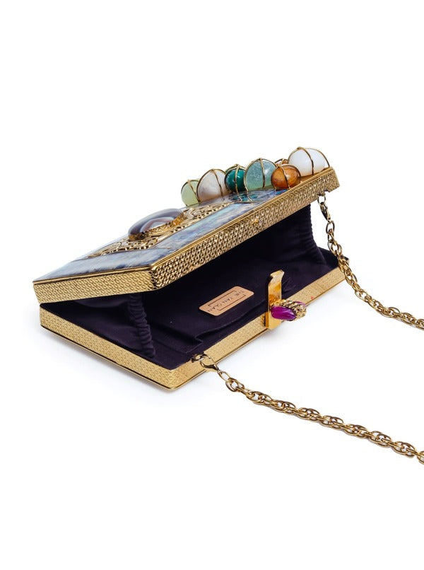 Disha Mother of Pearl Clutch | Handcrafted Luxury Evening Bag