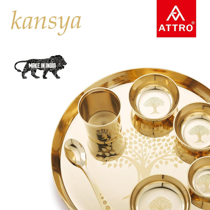 Attro Satvik Kansa Maharaja Set | Ayurvedic Bronze Dining Set