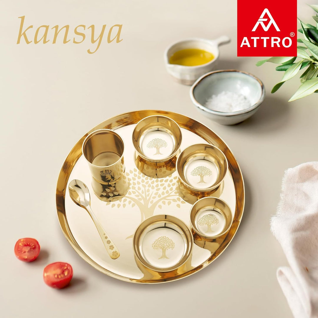 Attro Satvik Kansa Maharaja Set | Ayurvedic Bronze Dining Set