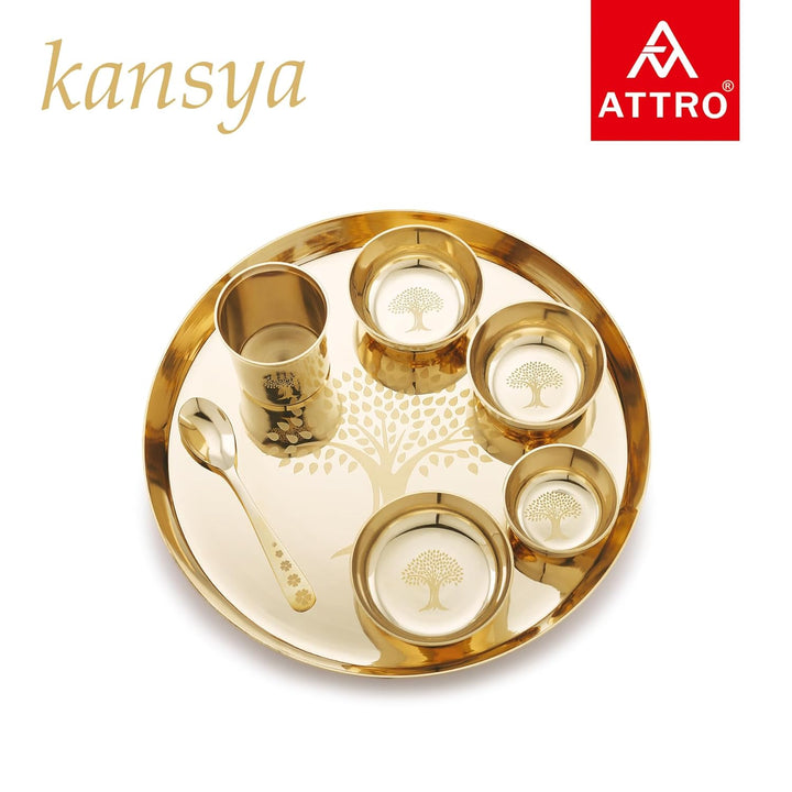 Attro Satvik Kansa Maharaja Set | Ayurvedic Bronze Dining Set