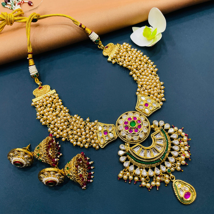 Classic antique choker set, perfect for festivals and celebrations.