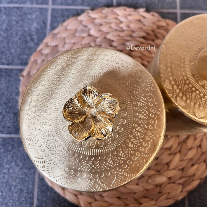 Brass Mandala Canister Set | Luxurious Aarsh Jar Duo