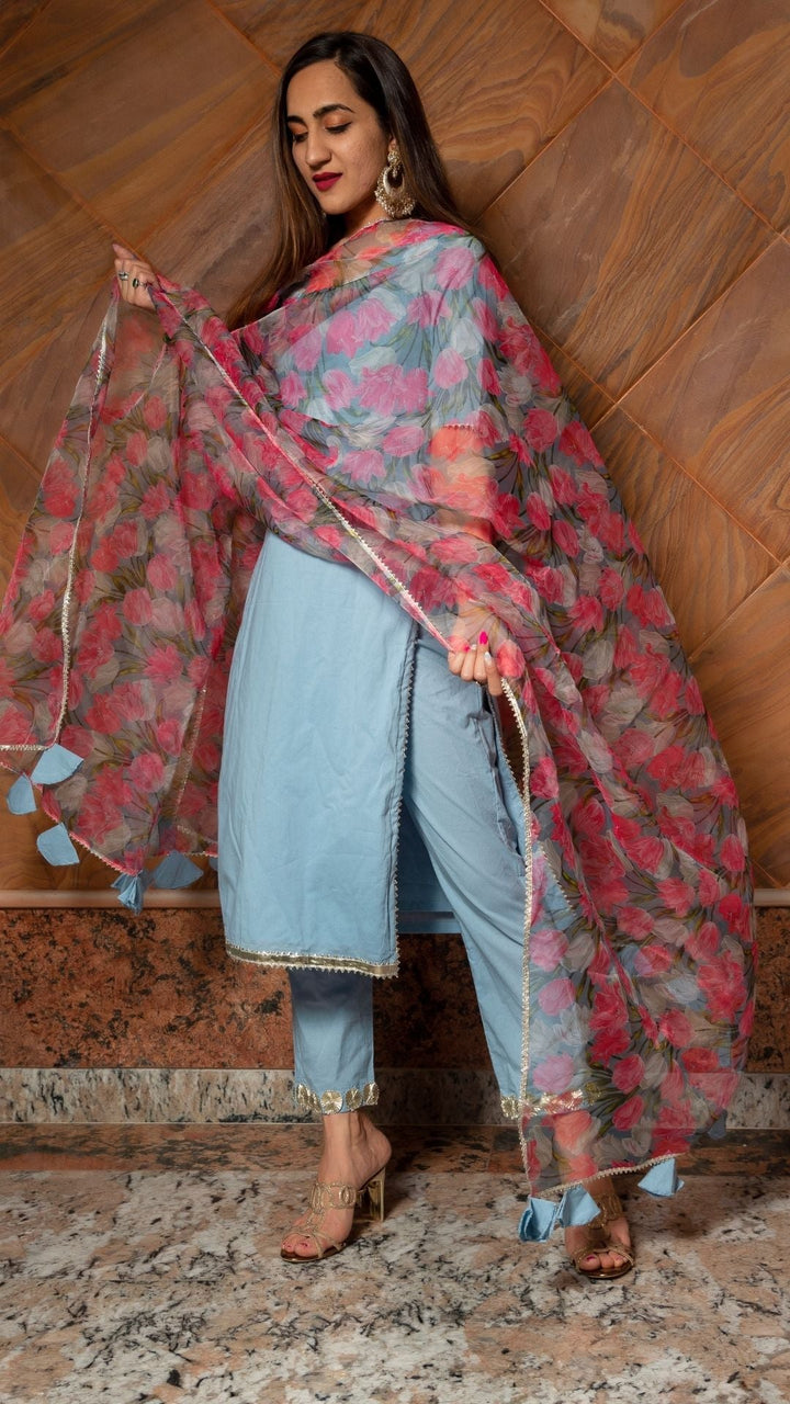 FIZA PURE COTTON SUIT SET - Pomcha Jaipur