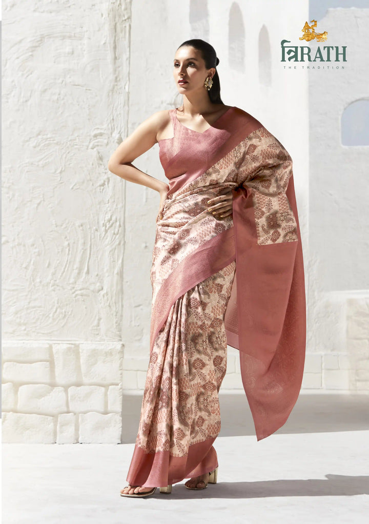 Timeless Art Silk Saree with Beautiful Digital Print & Zari Blouse