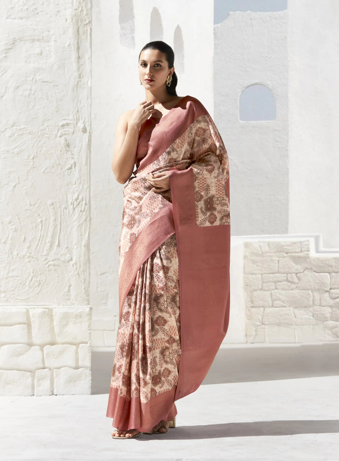 Timeless Art Silk Saree with Beautiful Digital Print & Zari Blouse