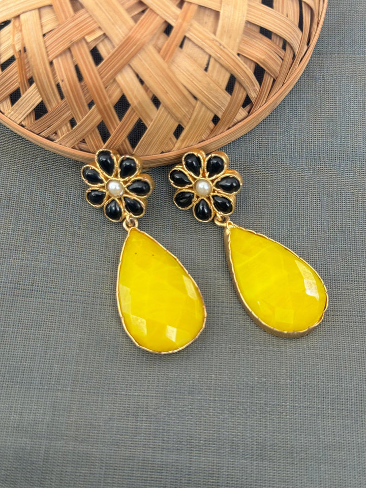 Yellow Stone | Floral Drop Earrings Collection