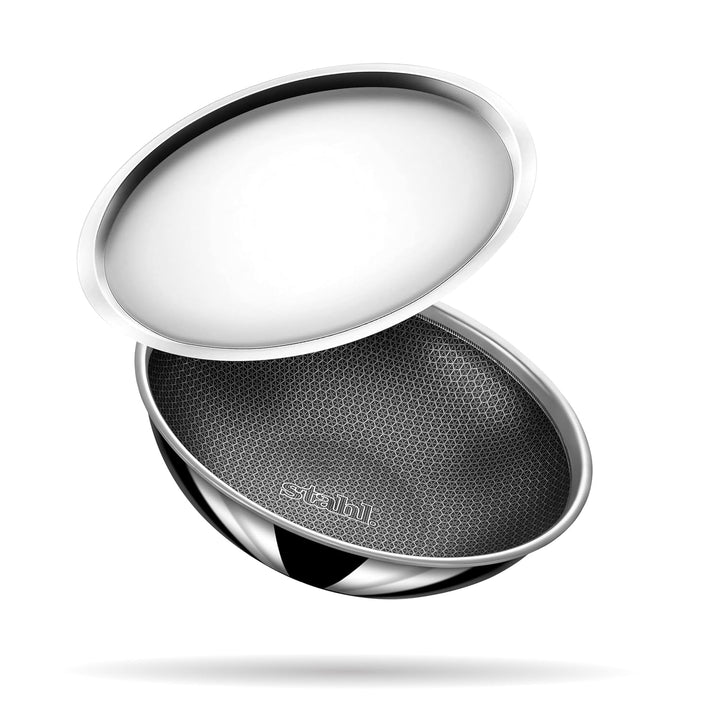 Hybrid Tasla Kadhai | Stahl Artisan Stainless Steel with Flat Lid & Easy-Pour