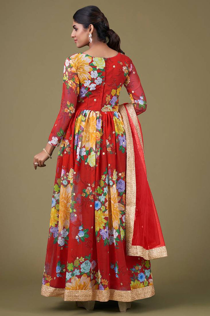 Elegant Designer Anarkali | Soft Net Dupatta with Embroidery Work