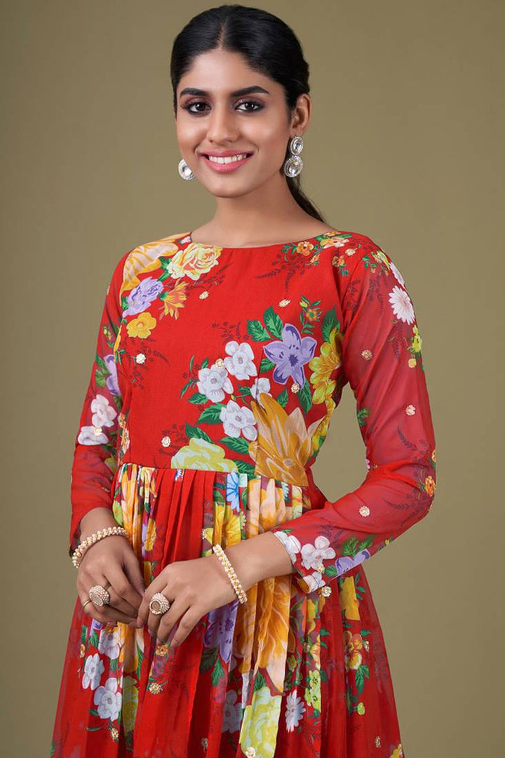 Elegant Designer Anarkali | Soft Net Dupatta with Embroidery Work
