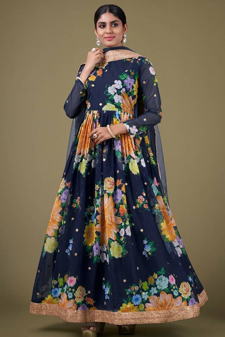 Elegant Designer Anarkali | Soft Net Dupatta with Embroidery Work