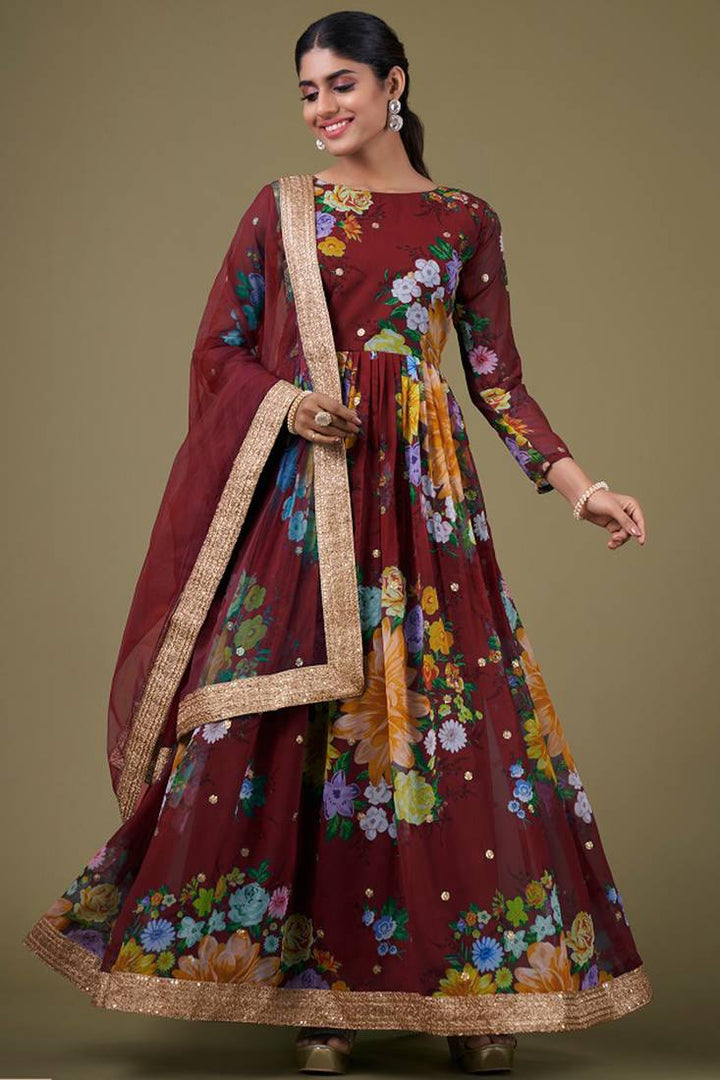 Elegant Designer Anarkali | Soft Net Dupatta with Embroidery Work