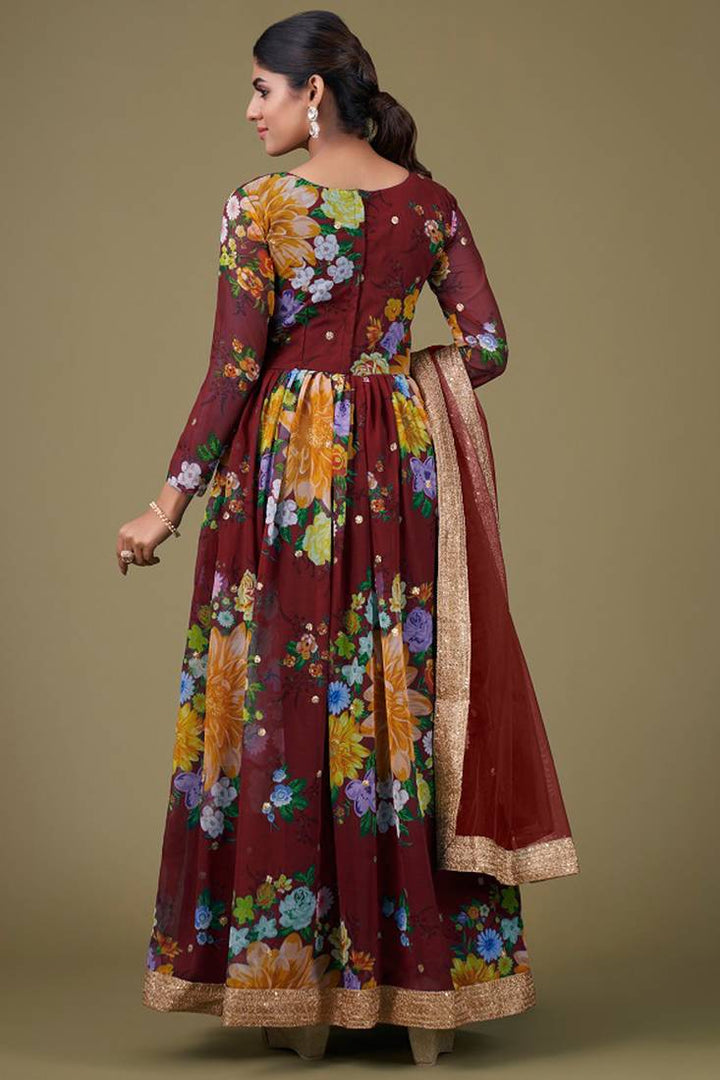 Elegant Designer Anarkali | Soft Net Dupatta with Embroidery Work