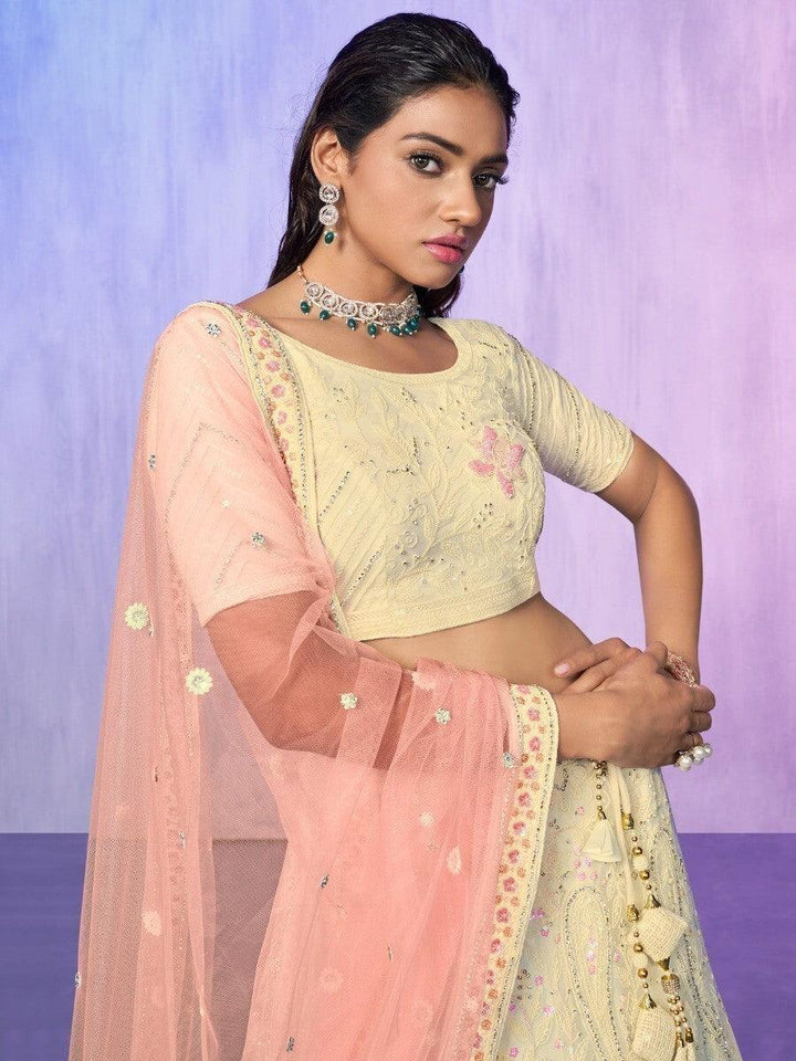Amazing Off-White Lehenga Choli | Perfect for Weddings & Parties