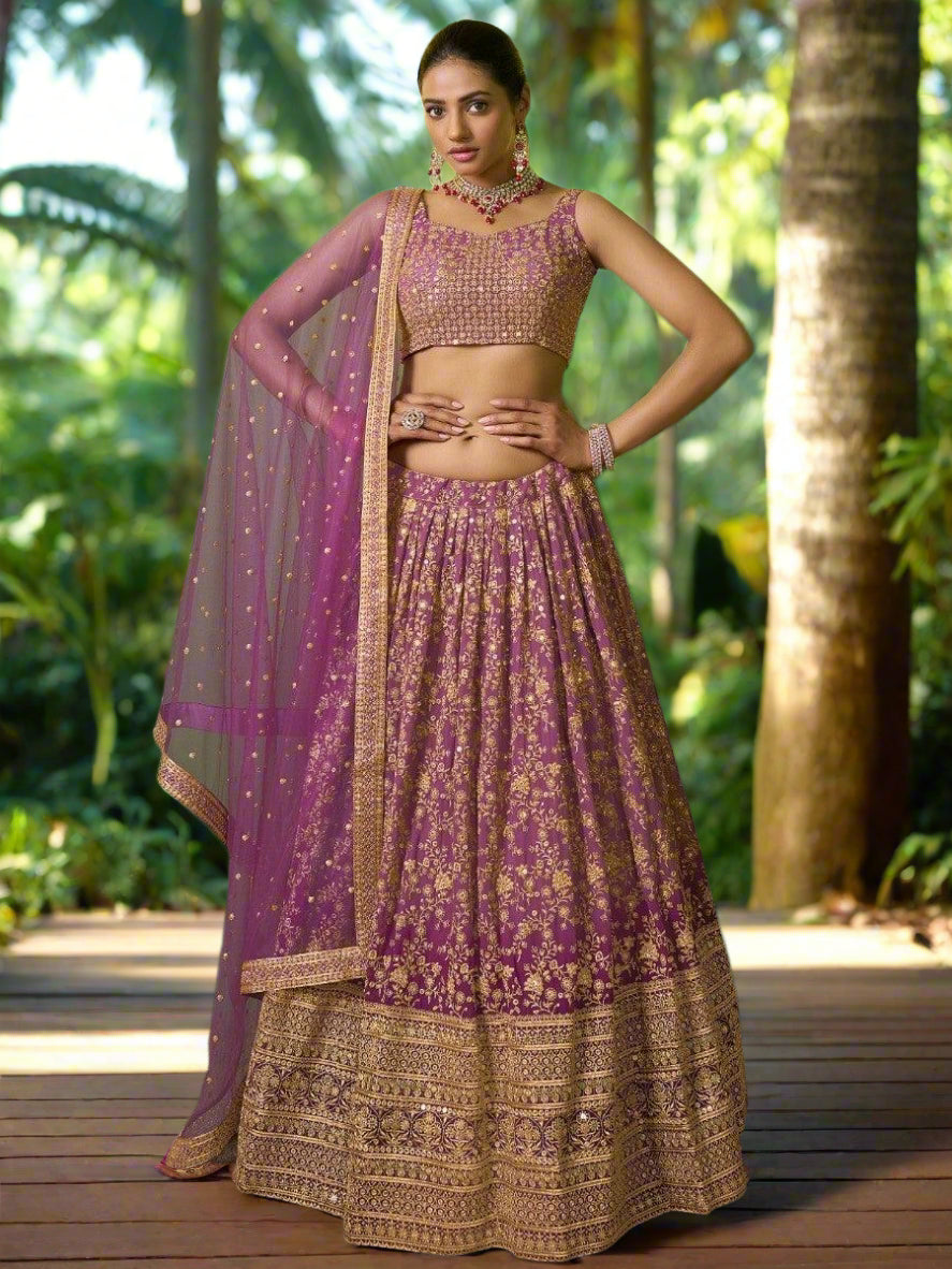 Spectacular Purple Lehenga Choli with Dupatta | Bridesmaid's Dream Outfit