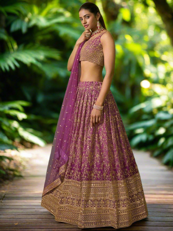 Spectacular Purple Lehenga Choli with Dupatta | Bridesmaid's Dream Outfit