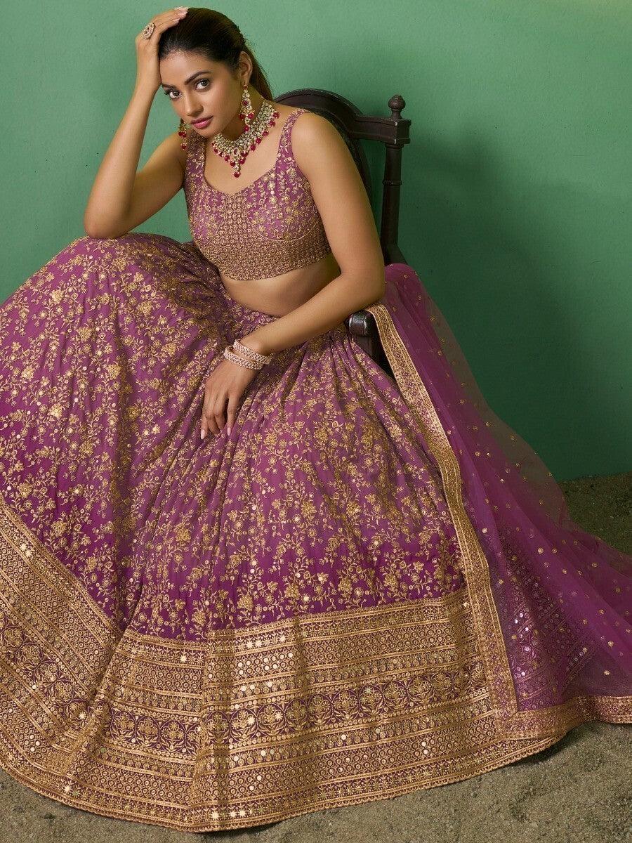 Spectacular Purple Lehenga Choli with Dupatta | Bridesmaid's Dream Outfit