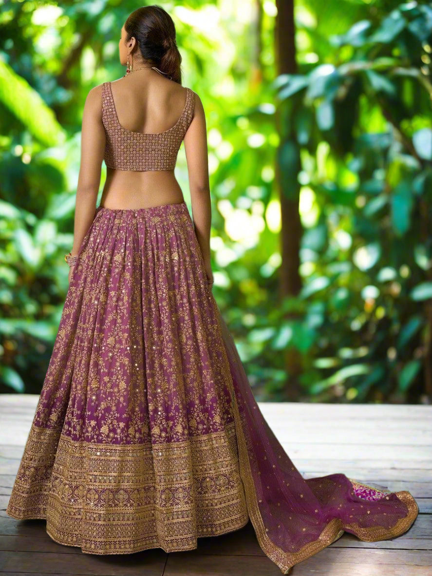 Spectacular Purple Lehenga Choli with Dupatta | Bridesmaid's Dream Outfit