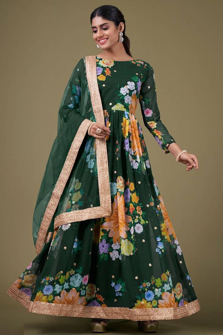 Elegant Designer Anarkali | Soft Net Dupatta with Embroidery Work
