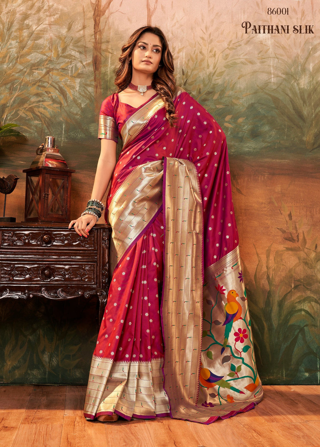 Pure Paithani Silk Saree with Traditional Zari Motifs | Perfect for Weddings