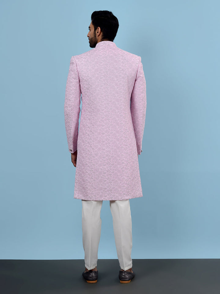 Stylish pink georgette attire, traditional wear for festivals
