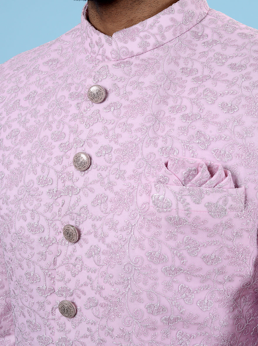 Full sleeve pink Indowestern, perfect for festive events
