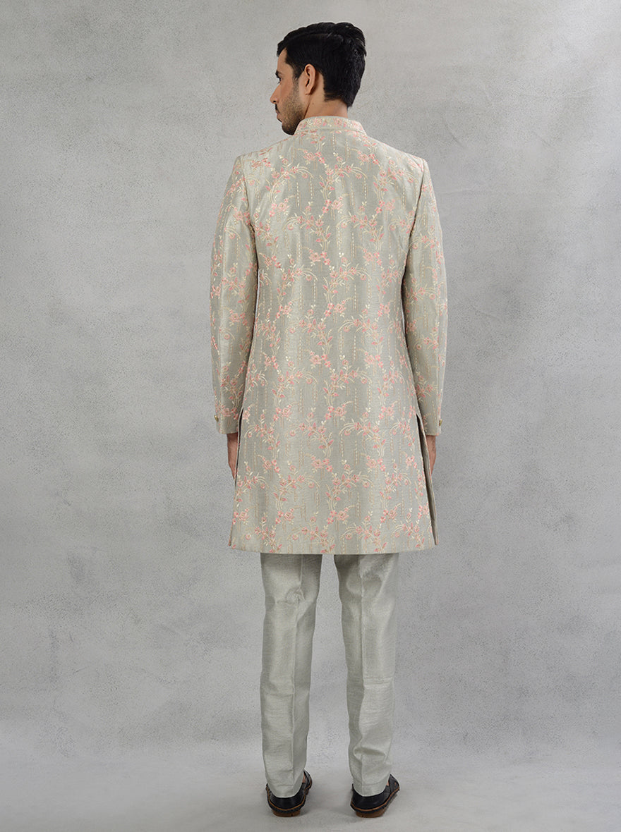 Discover the charm of our Pista Green Indo Western attire, perfect for making an impression at celebrations.