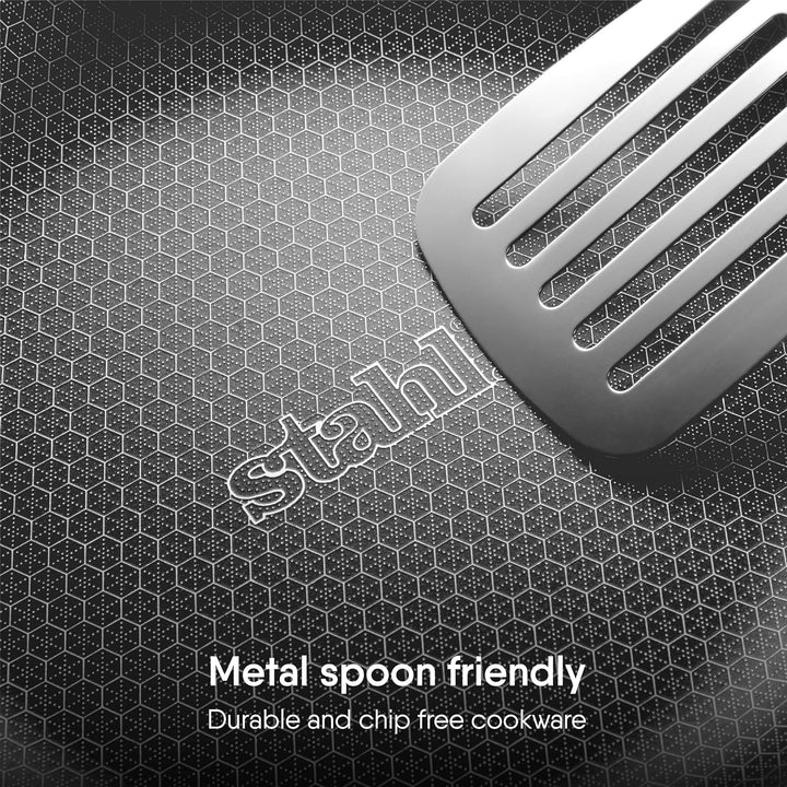 Stahl Artisan Hybrid Triply Kadhai | Induction-Friendly with Spill-Proof Edges