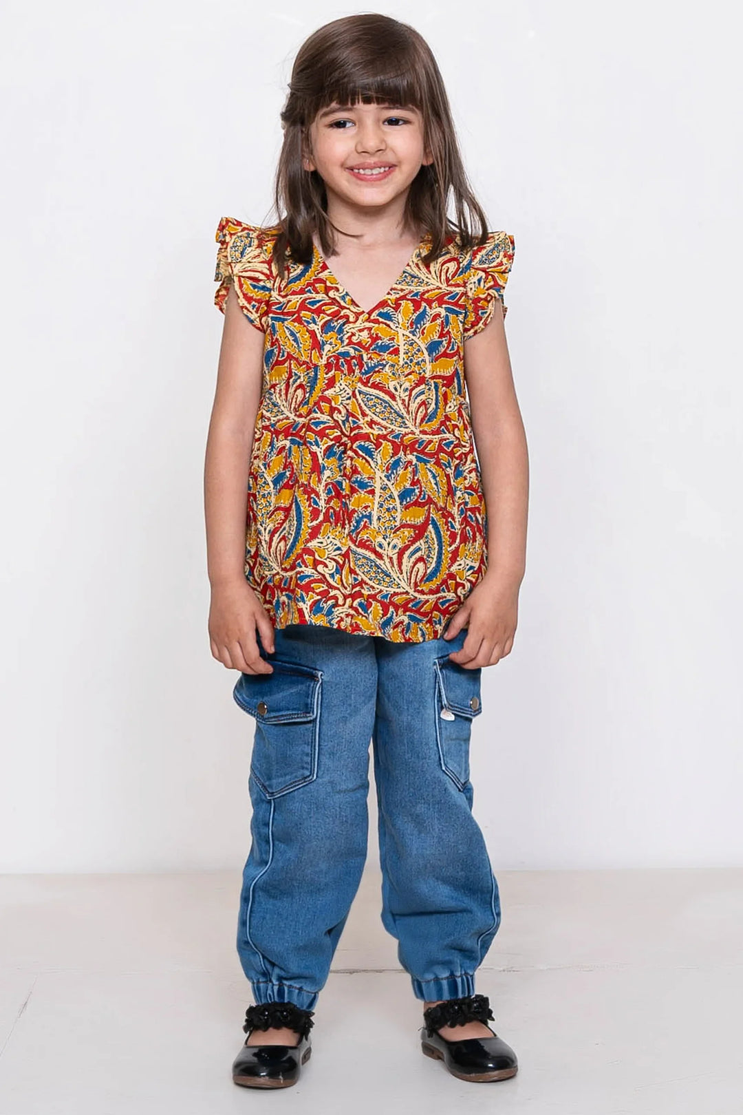 Cotton kalamkari Printed Matching Top & Shirt For Brother and Sister