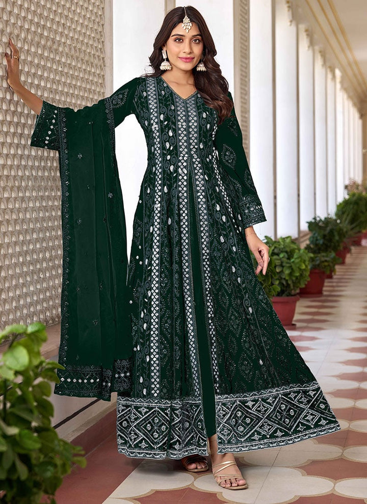Elegant Anarkali Suit with Dupatta | Faux Georgette & Organza Pairing