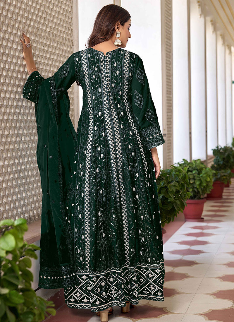 Elegant Anarkali Suit with Dupatta | Faux Georgette & Organza Pairing