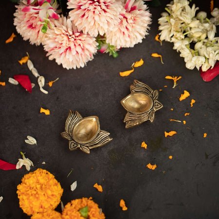 Kamalam Brass Lotus Diya | Festive Pooja Decor Essential