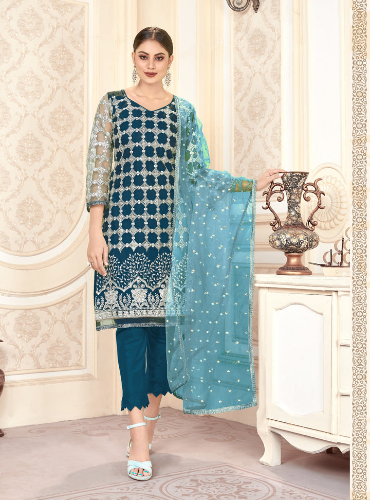 Butterfly Net Santoon Kurti Set | Heavy Embroidery Elegant Design
