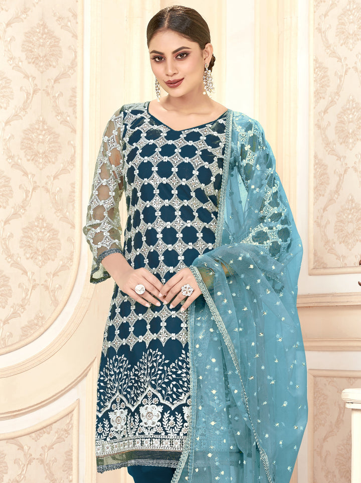 Butterfly Net Santoon Kurti Set | Heavy Embroidery Elegant Design