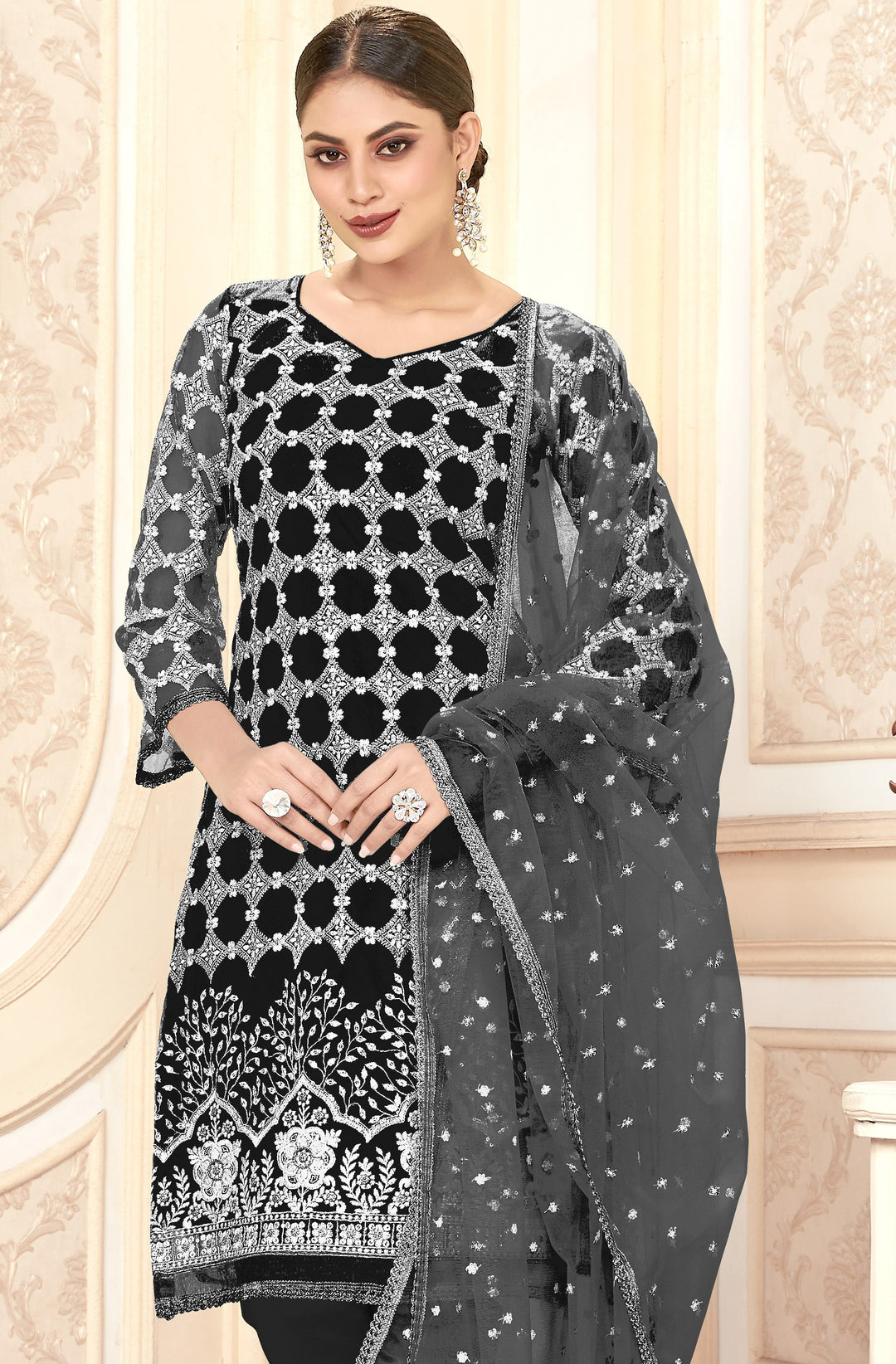 Butterfly Net Santoon Kurti Set | Heavy Embroidery Elegant Design