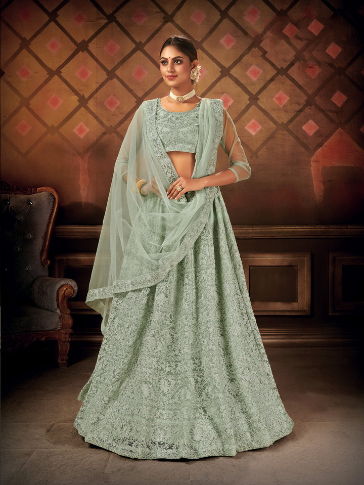 Exclusive Bridal Lehenga Choli | Net Fabric Heavy Embroidery  Wedding Wear
