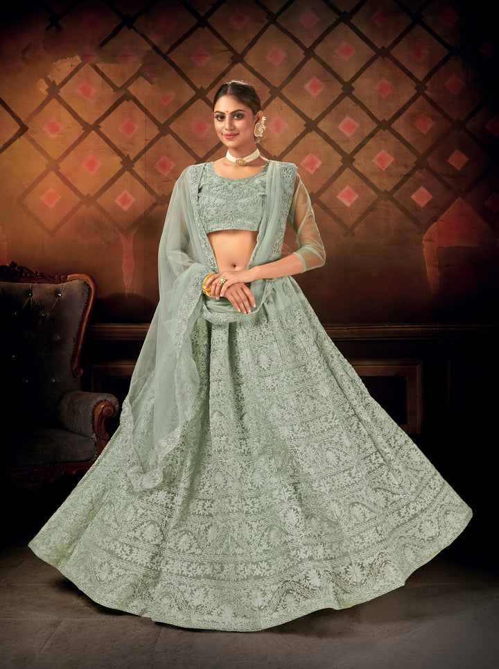 Exclusive Bridal Lehenga Choli | Net Fabric Heavy Embroidery  Wedding Wear