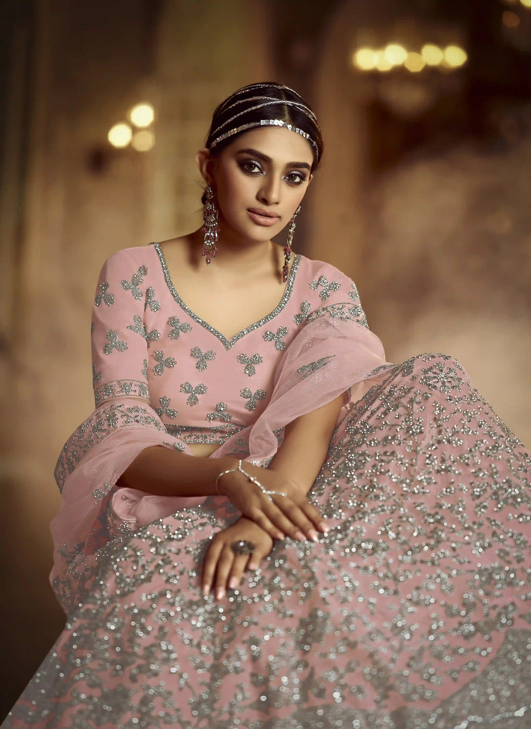 Designer Pink Lehenga Choli | Heavy Dori & Zarkan Work Festive Wear