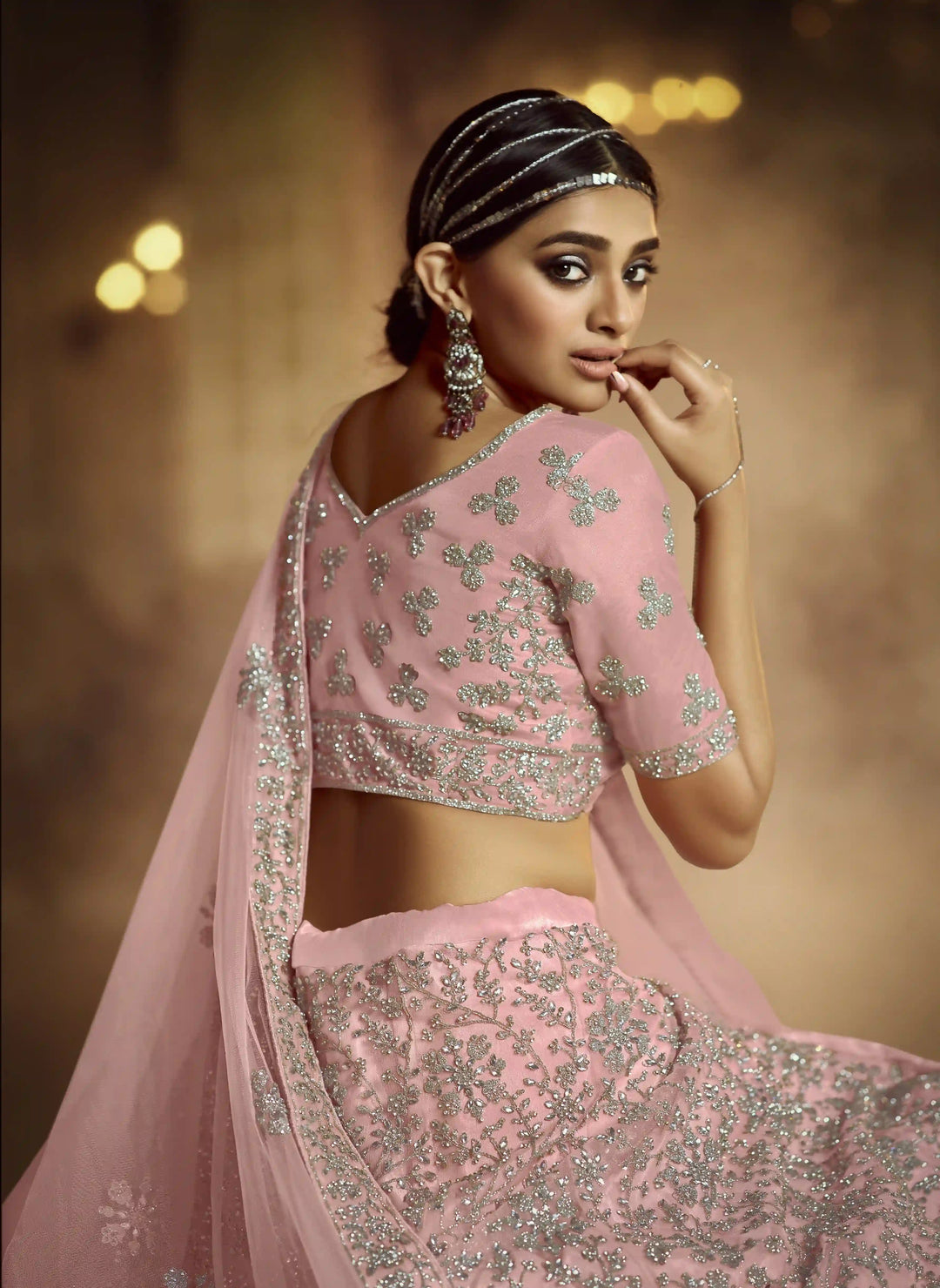Designer Pink Lehenga Choli | Heavy Dori & Zarkan Work Festive Wear