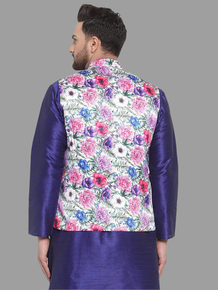 Designer Multicolor Satin Jacket | Indo Western Koti for Men