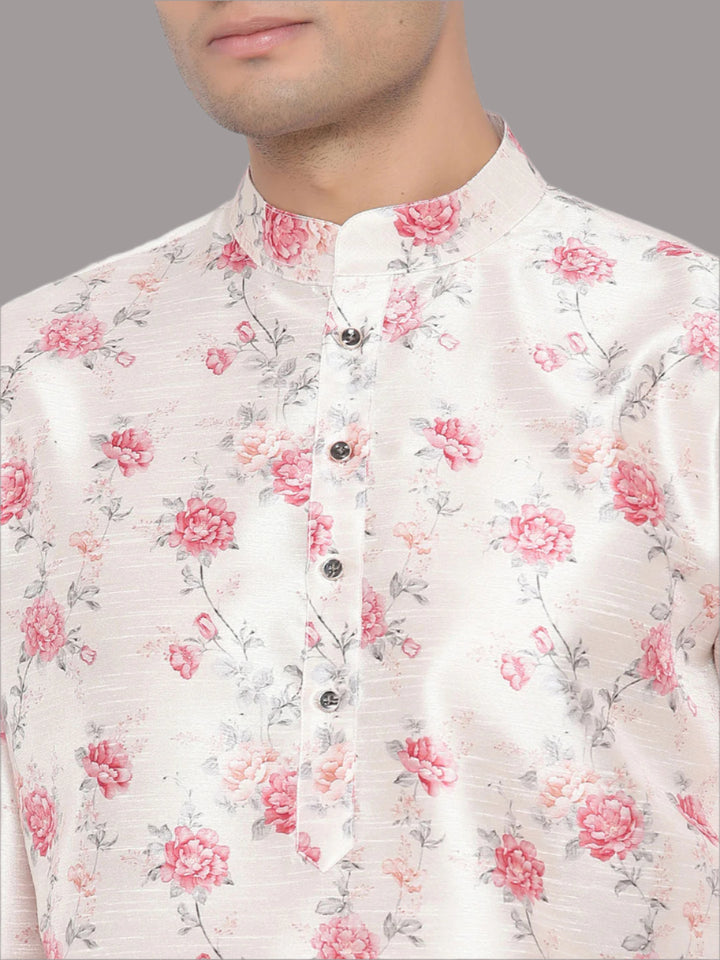 Satin Cotton Kurta Pajama Set | Fancy Printed Design Men's Ethnic Wear