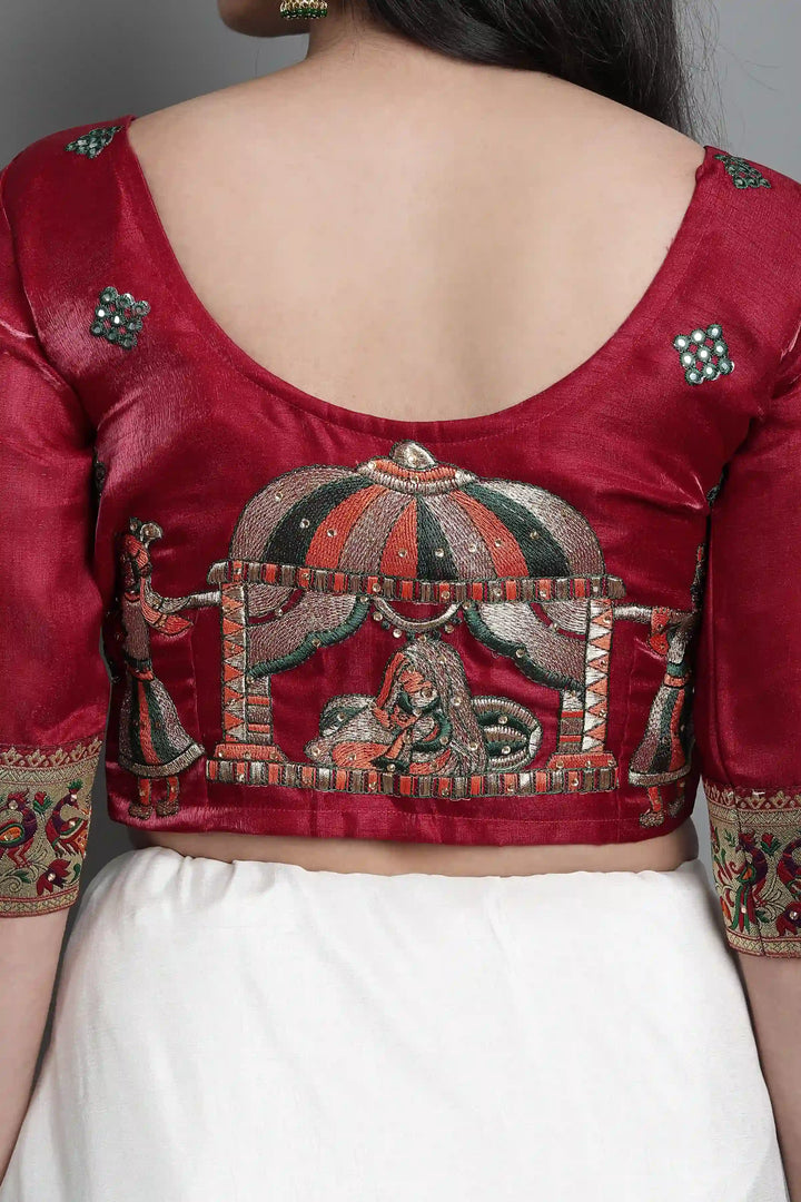 Elegant Soft-Silk Saree | Heavy Embroidery & Diamond Work for Wedding