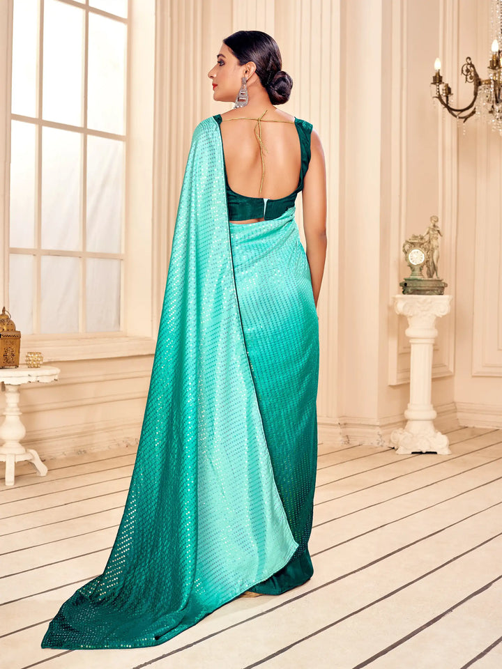 Art-Silk Saree with Heavy Sequins Embroidery | Traditional Wedding Wear